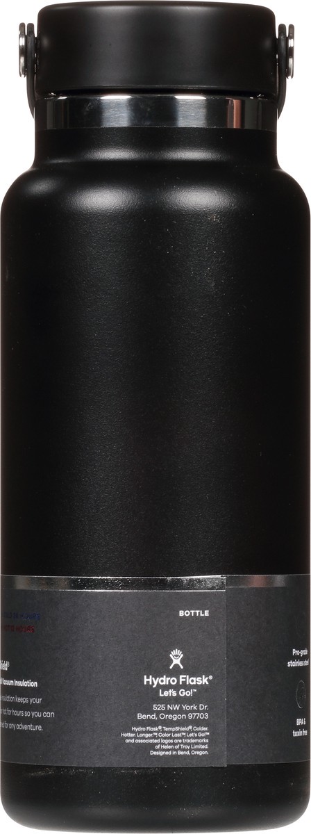 slide 4 of 9, Hydro Flask Black Wide Mouth Stainless Steel Water Bottle, 1 ct