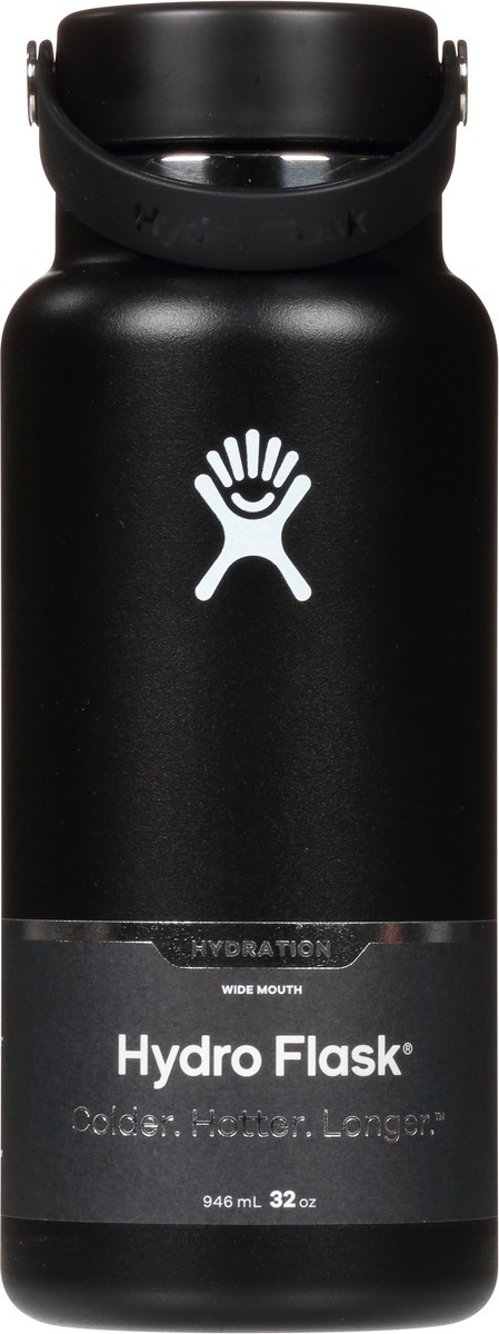 slide 1 of 9, Hydro Flask Black Wide Mouth Stainless Steel Water Bottle, 1 ct