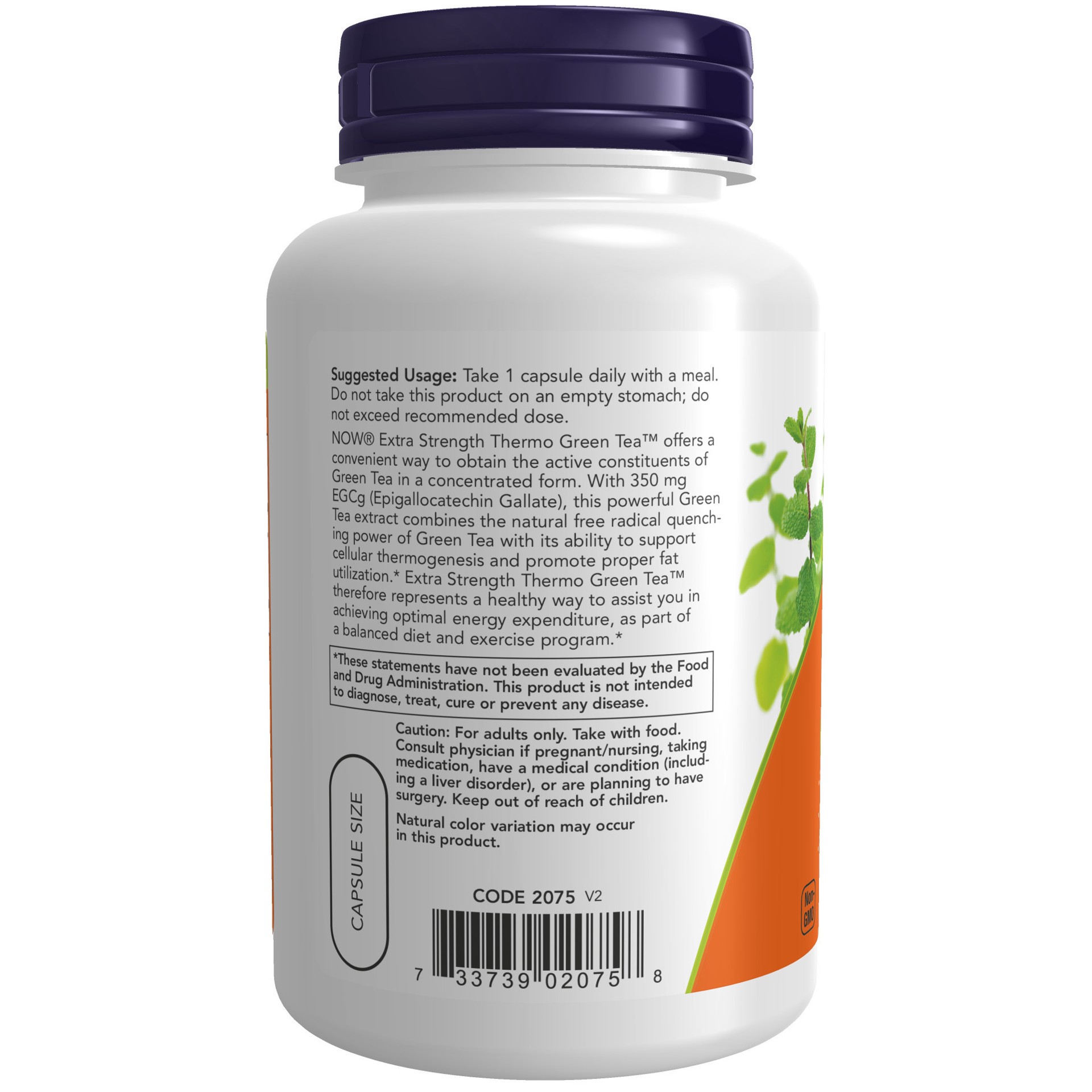 slide 2 of 4, NOW Supplements Thermo Green Tea™ Extra Strength - 90 Veg Capsules, 90 ct