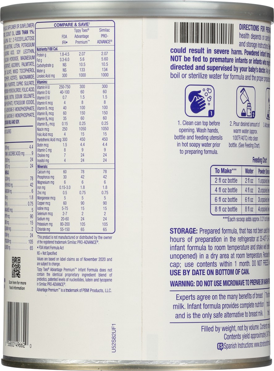 slide 2 of 15, Tippy Toes Advantage Premium 0-12 Months Infant Formula with Iron 34 oz, 34 oz
