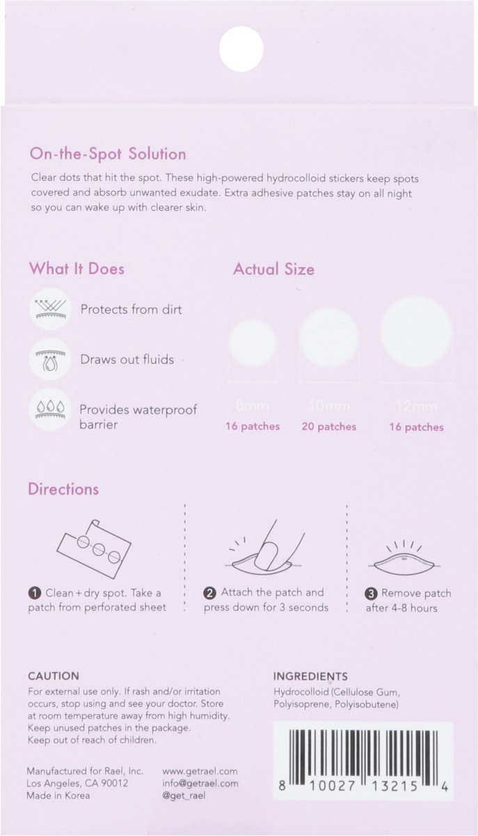 slide 3 of 8, Rael Beauty Overnight Spot Cover Miracle Patch 52 ea, 52 ct