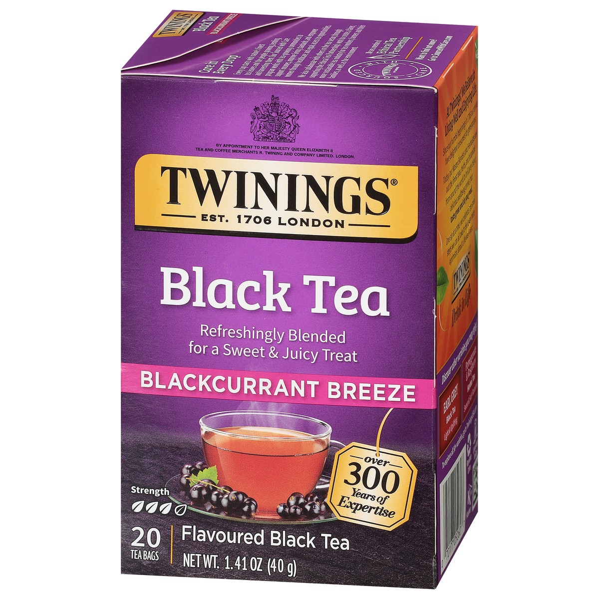 slide 10 of 14, Twinings Blackcurrant Breeze Flavoured Black Tea 20 Tea Bags, 20 ct