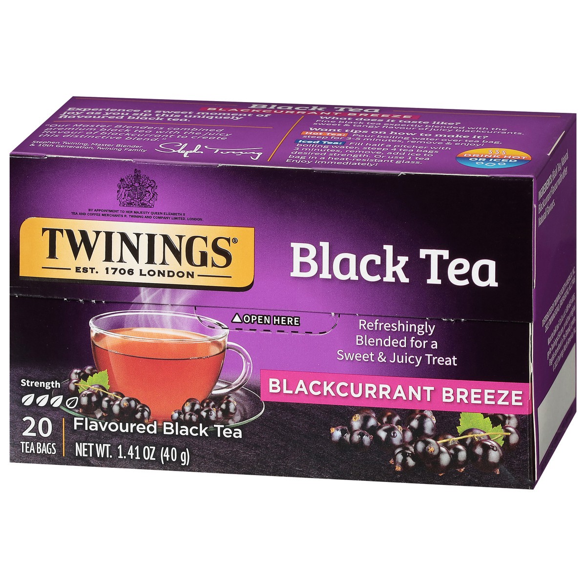 slide 9 of 14, Twinings Blackcurrant Breeze Flavoured Black Tea 20 Tea Bags, 20 ct