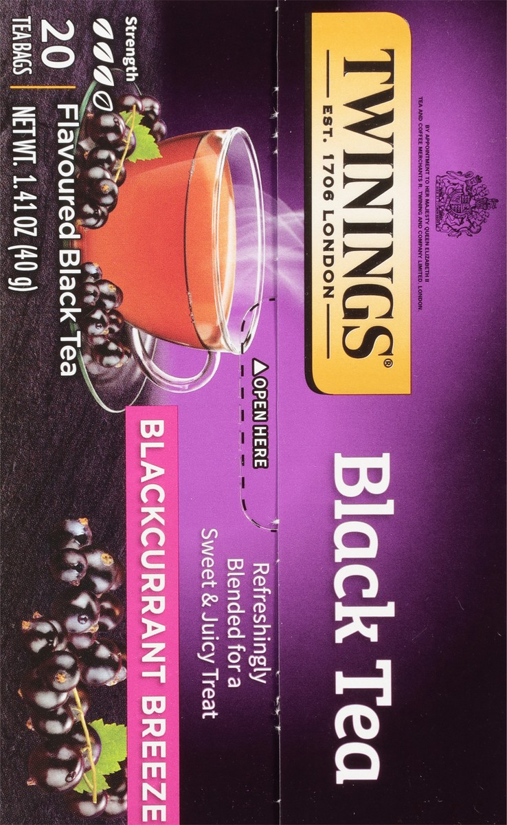 slide 12 of 14, Twinings Blackcurrant Breeze Flavoured Black Tea 20 Tea Bags, 20 ct