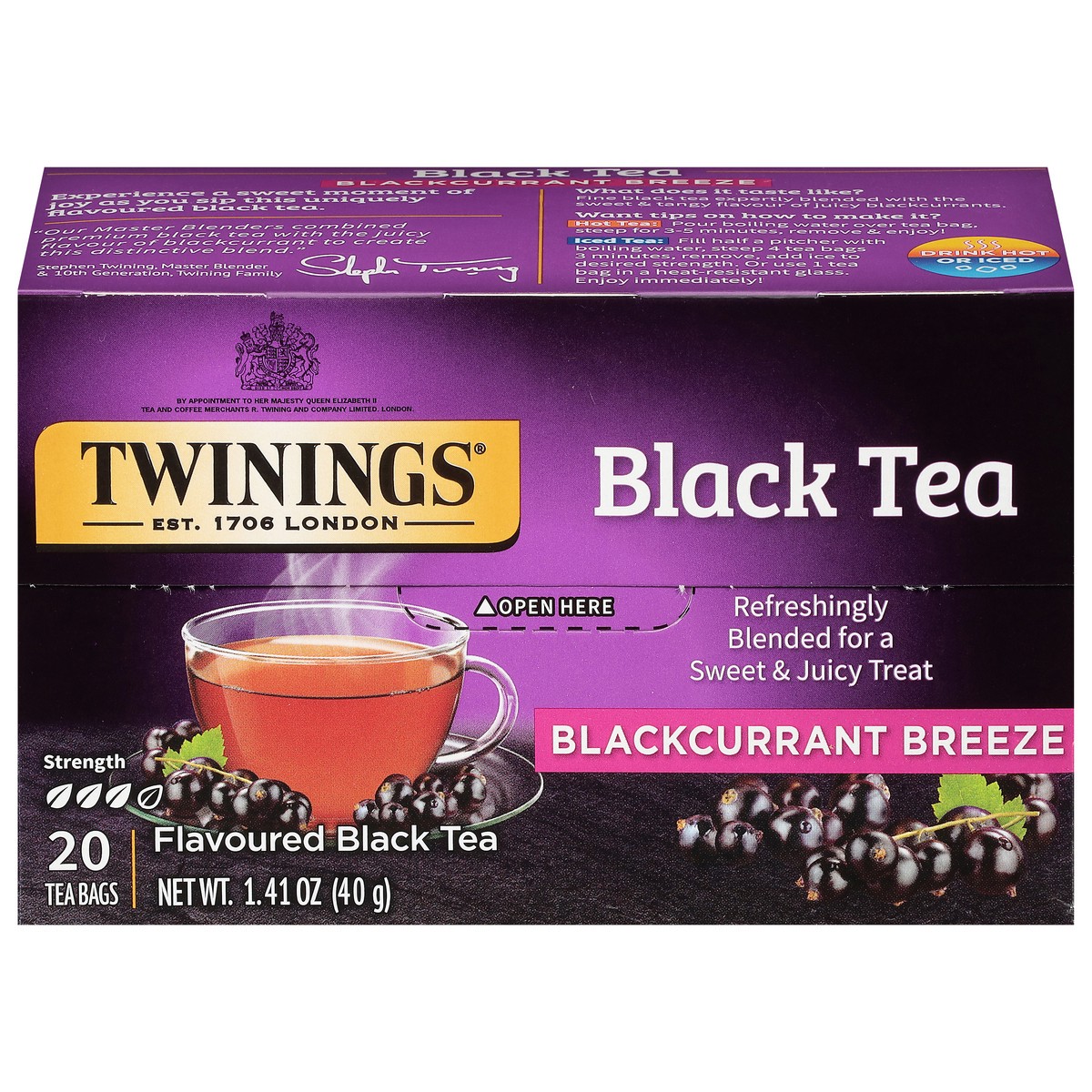 slide 4 of 14, Twinings Blackcurrant Breeze Flavoured Black Tea 20 Tea Bags, 20 ct