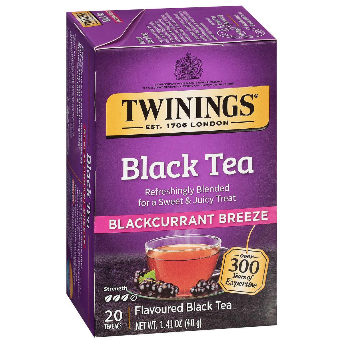 slide 13 of 14, Twinings Blackcurrant Breeze Flavoured Black Tea 20 Tea Bags, 20 ct