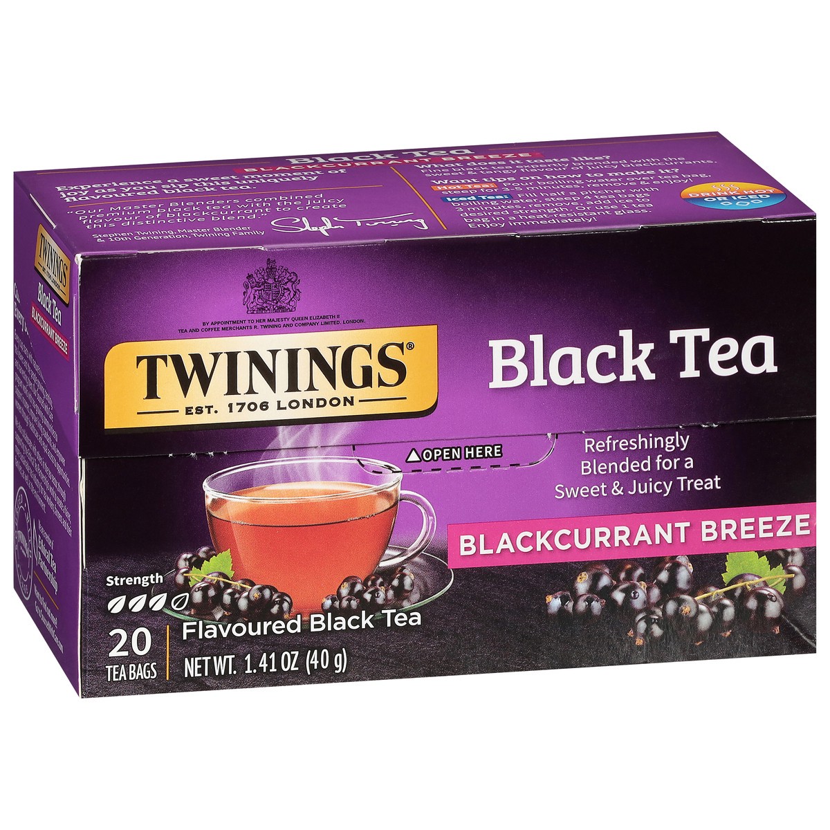 slide 6 of 14, Twinings Blackcurrant Breeze Flavoured Black Tea 20 Tea Bags, 20 ct