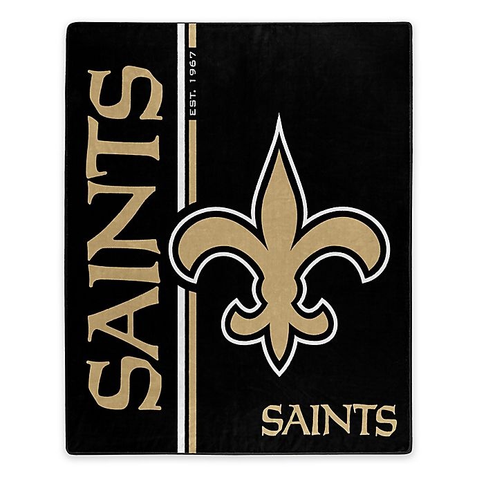 slide 1 of 1, NFL New Orleans Saints Royal Plush Raschel Throw, 1 ct