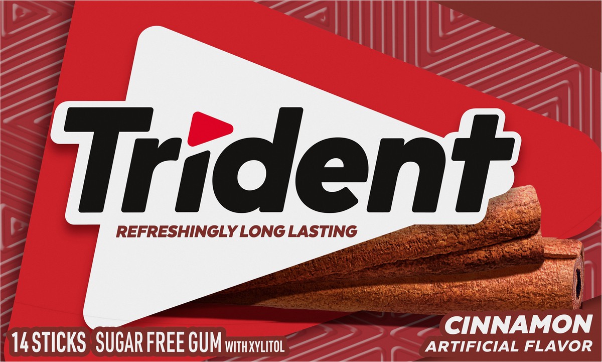 slide 9 of 9, Trident Cinnamon Sugar Free Gum, 14 Piece Pack, 0.94 oz