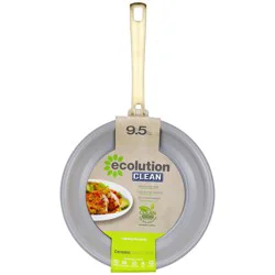 Ecolution 9.5 Inch Clean Ceramic Fry Pan White With Gold Handle