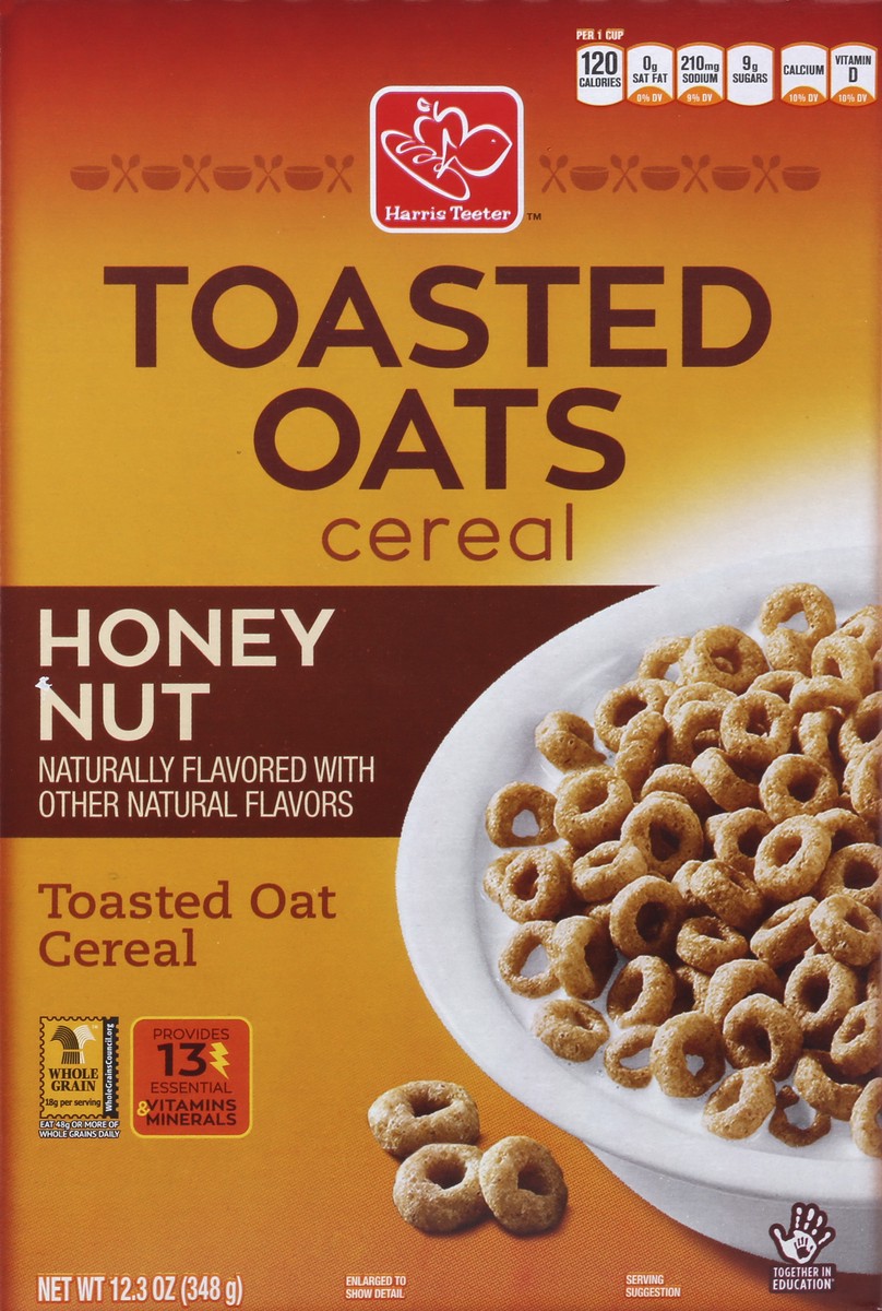 slide 1 of 4, Harris Teeter Cereal - Honey & Nut Toasted Oats, 12.3 oz