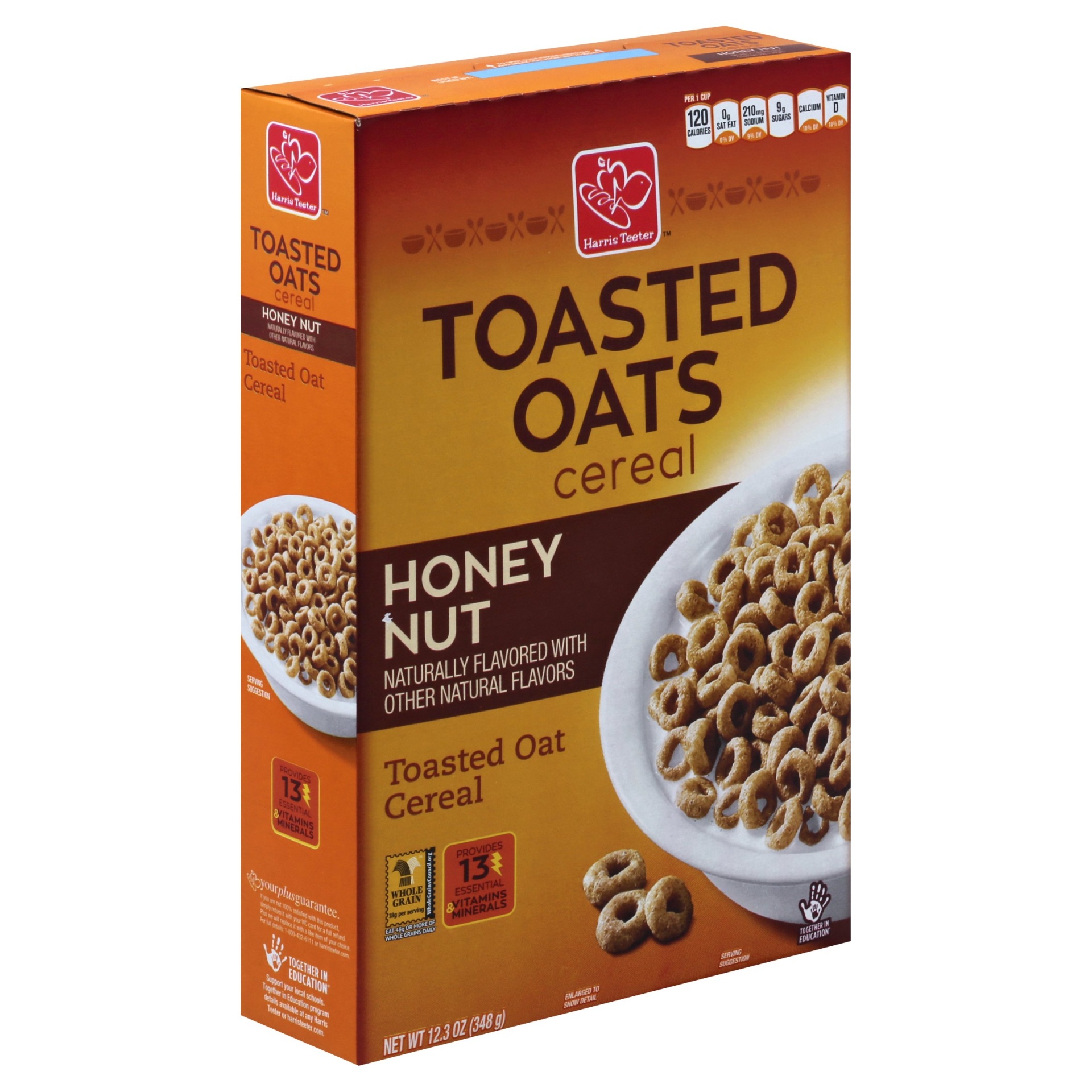 slide 1 of 4, Harris Teeter Cereal - Honey & Nut Toasted Oats, 12.3 oz