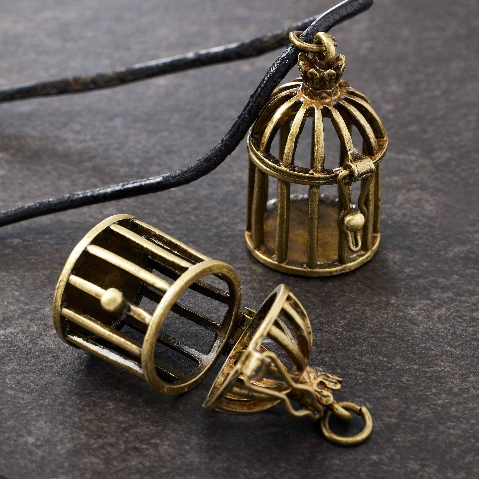 slide 2 of 3, Found Objects Bird Cage Charms By Bead Landing, 28mm, 28 mm