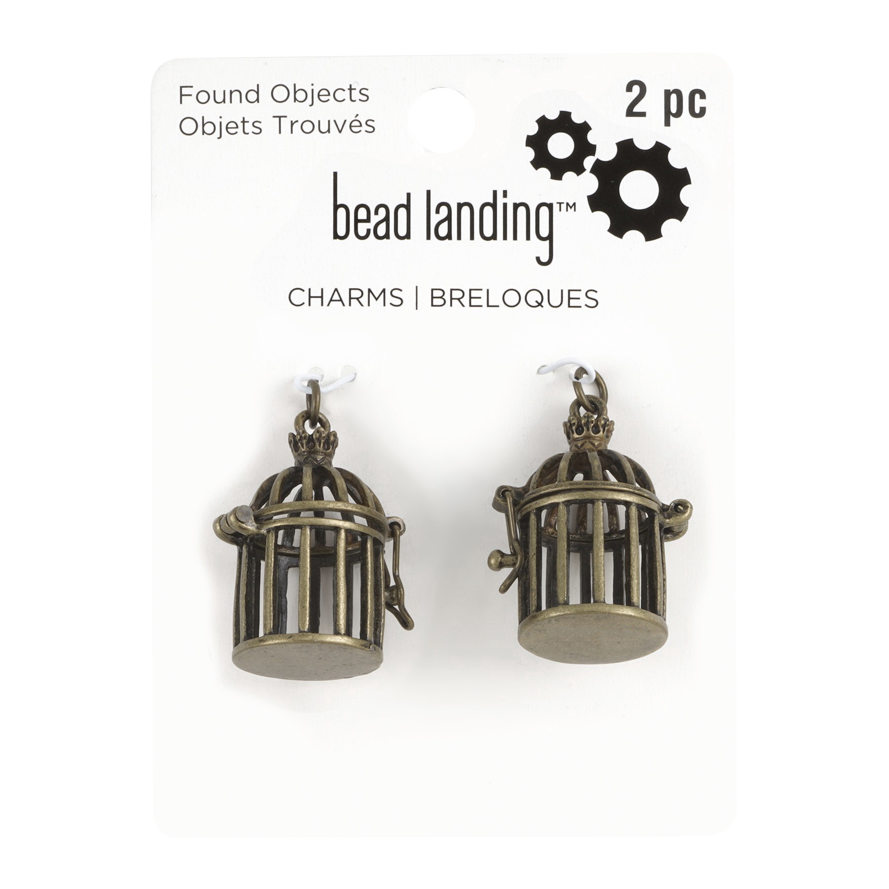 slide 3 of 3, Found Objects Bird Cage Charms By Bead Landing, 28mm, 28 mm