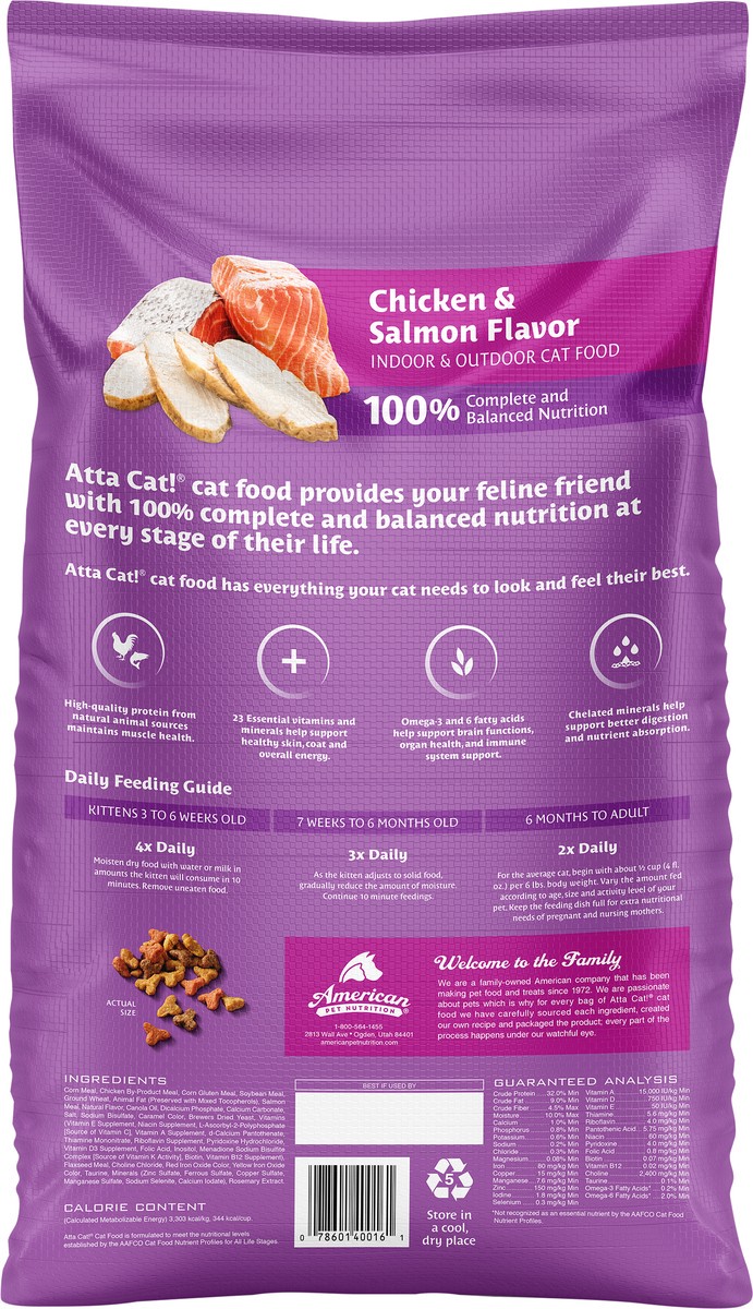 slide 2 of 3, Atta Cat! Chicken & Salmon Flavor Cat Food 16 lb, 16 lb