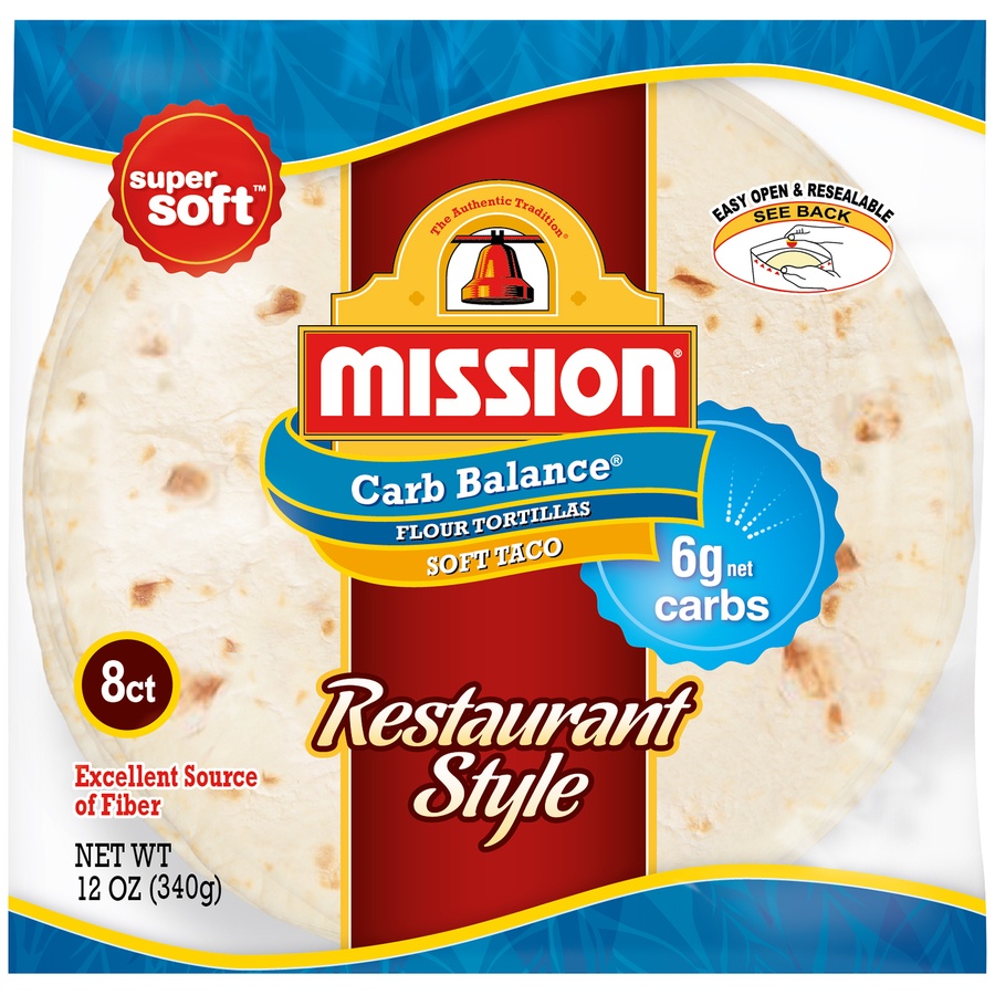 slide 1 of 4, Mission Carb Balance Soft Taco, 12 oz