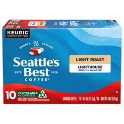 SEATTLE''S BEST COFFEE Seattle’s Best Coffee, Light Roast K-Cup Coffee Pods, Lighthouse, 100% Arabica, 1 Box (10 Pods)
