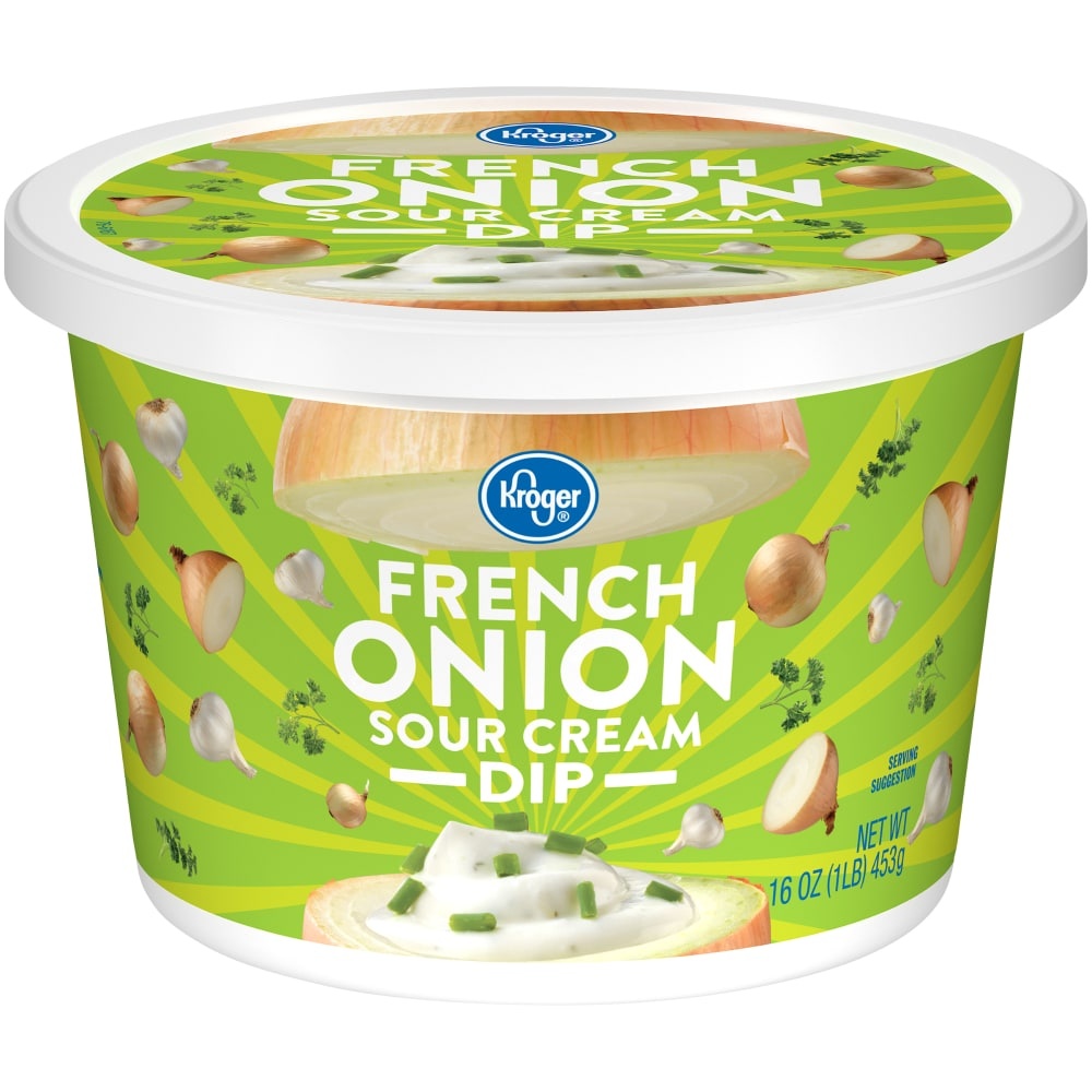 slide 1 of 1, Kroger French Onion Sour Cream Dip Tub, 16 oz