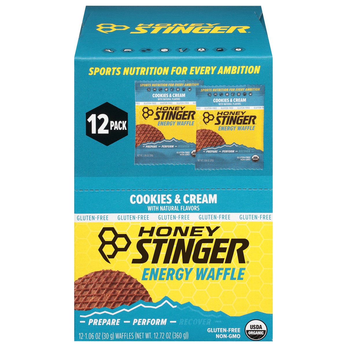 slide 1 of 13, Honey Stinger Cookies & Cream Energy Waffles - 12 ct, 12 ct; 12.72 oz