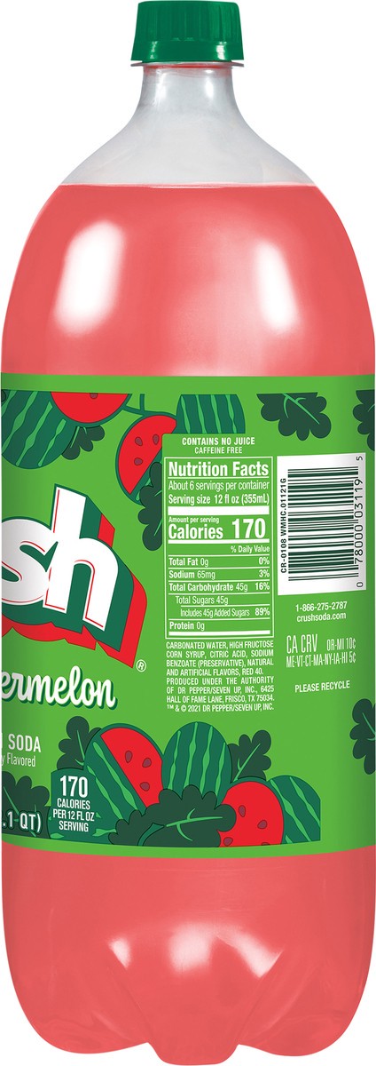 slide 5 of 5, Crush Watermelon Soda- 2 liter, 2 liter