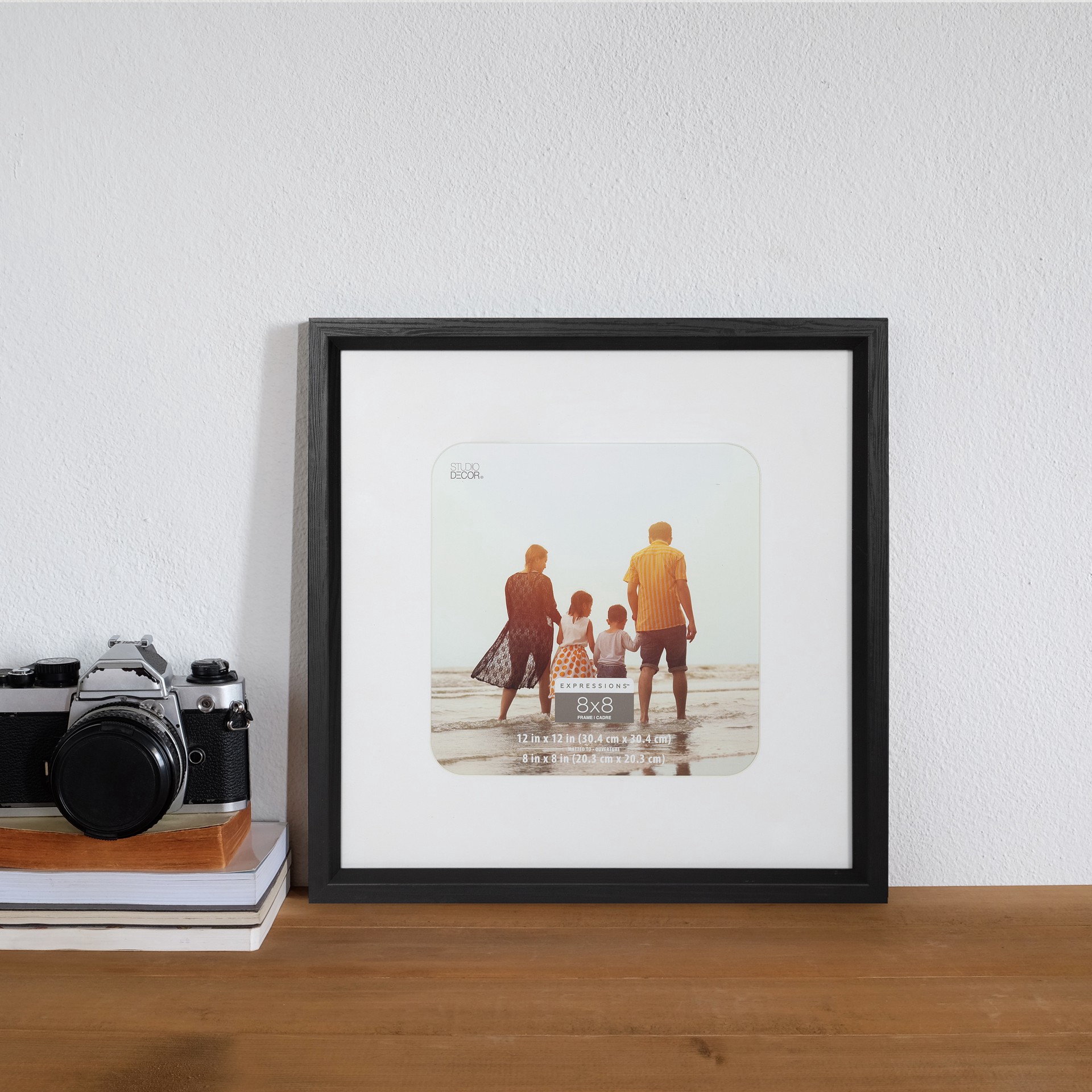 slide 5 of 5, Expressions 8" X 8" White & Black Frame With Mat By Studio Decor, 8 in x 8 in