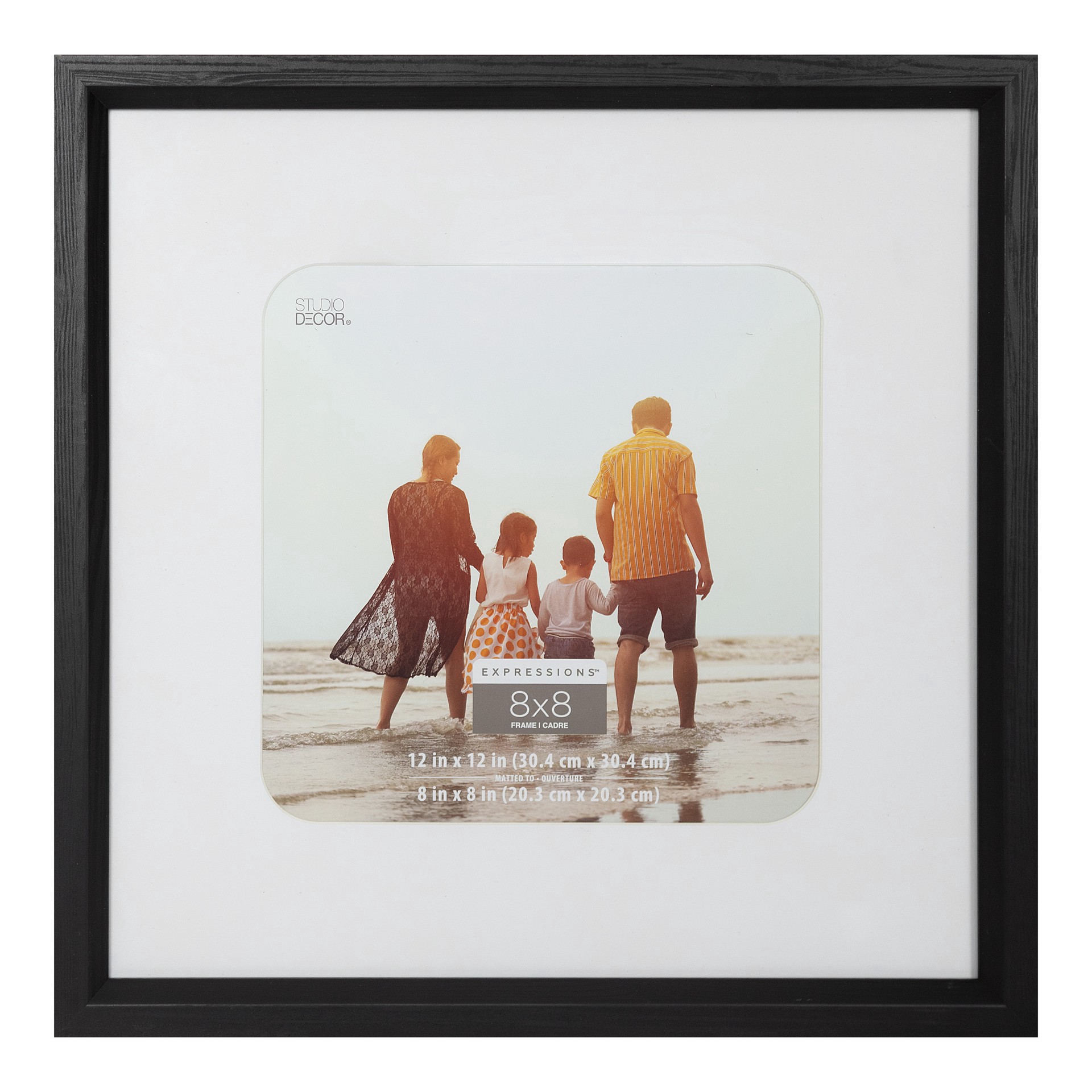 slide 4 of 5, Expressions 8" X 8" White & Black Frame With Mat By Studio Decor, 8 in x 8 in