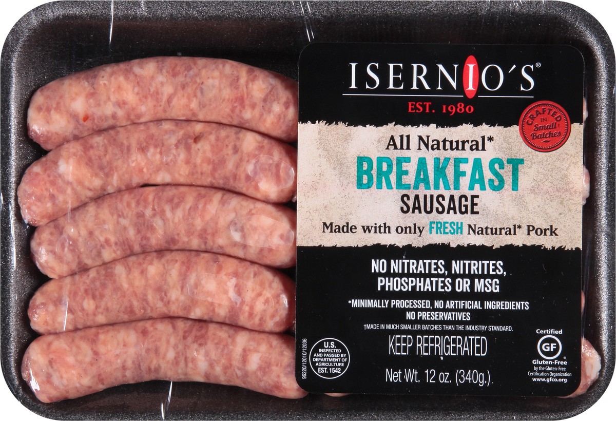 slide 3 of 14, Isernio's Breakfast Sausage 12 oz, 12 oz