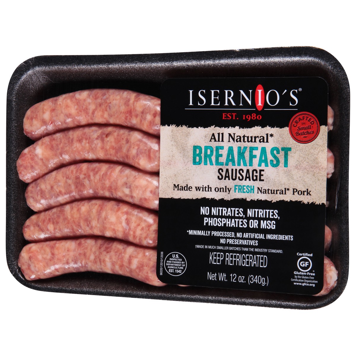 slide 5 of 14, Isernio's Breakfast Sausage 12 oz, 12 oz