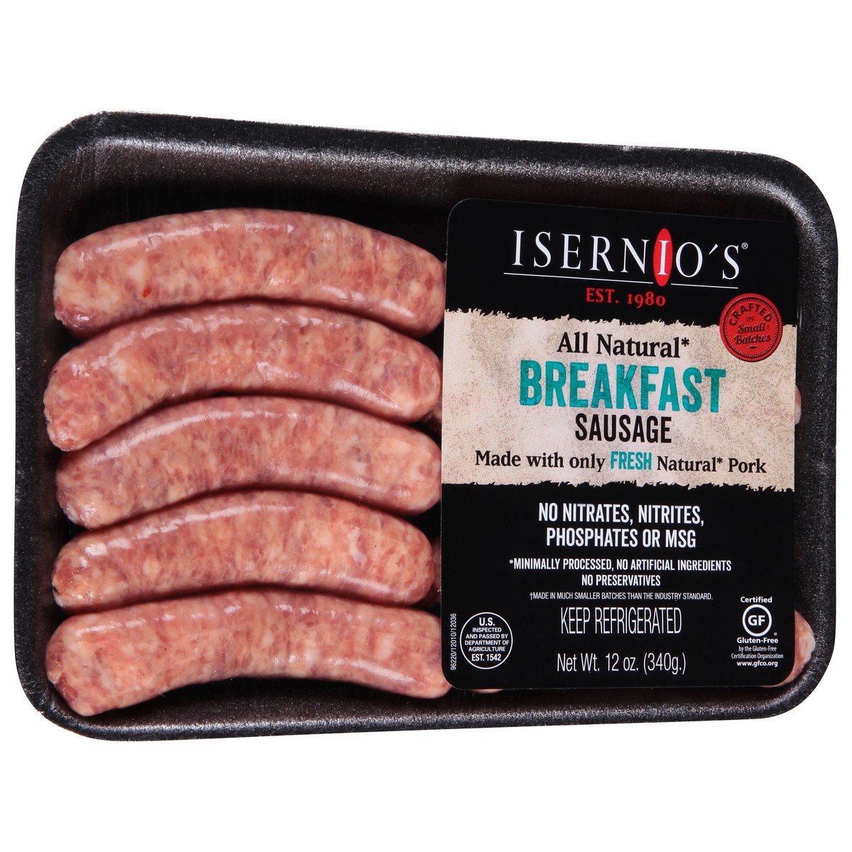 slide 9 of 14, Isernio's Breakfast Sausage 12 oz, 12 oz