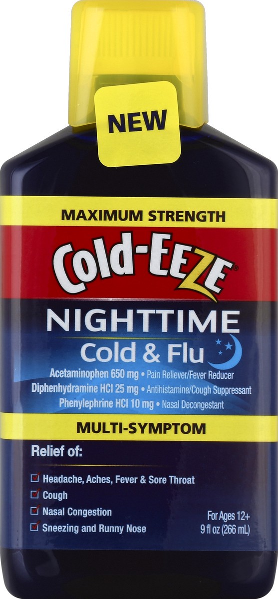 slide 2 of 2, Cold-EEZE Nighttime Cold And Flu Multi Symptom, 9 oz