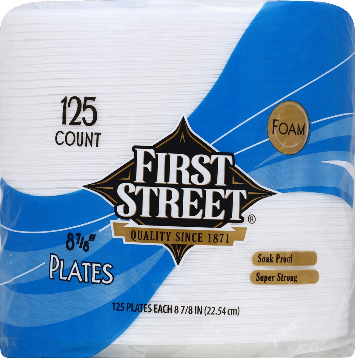 slide 4 of 6, First Street 8 7/8 Foam Plates, 125 ct