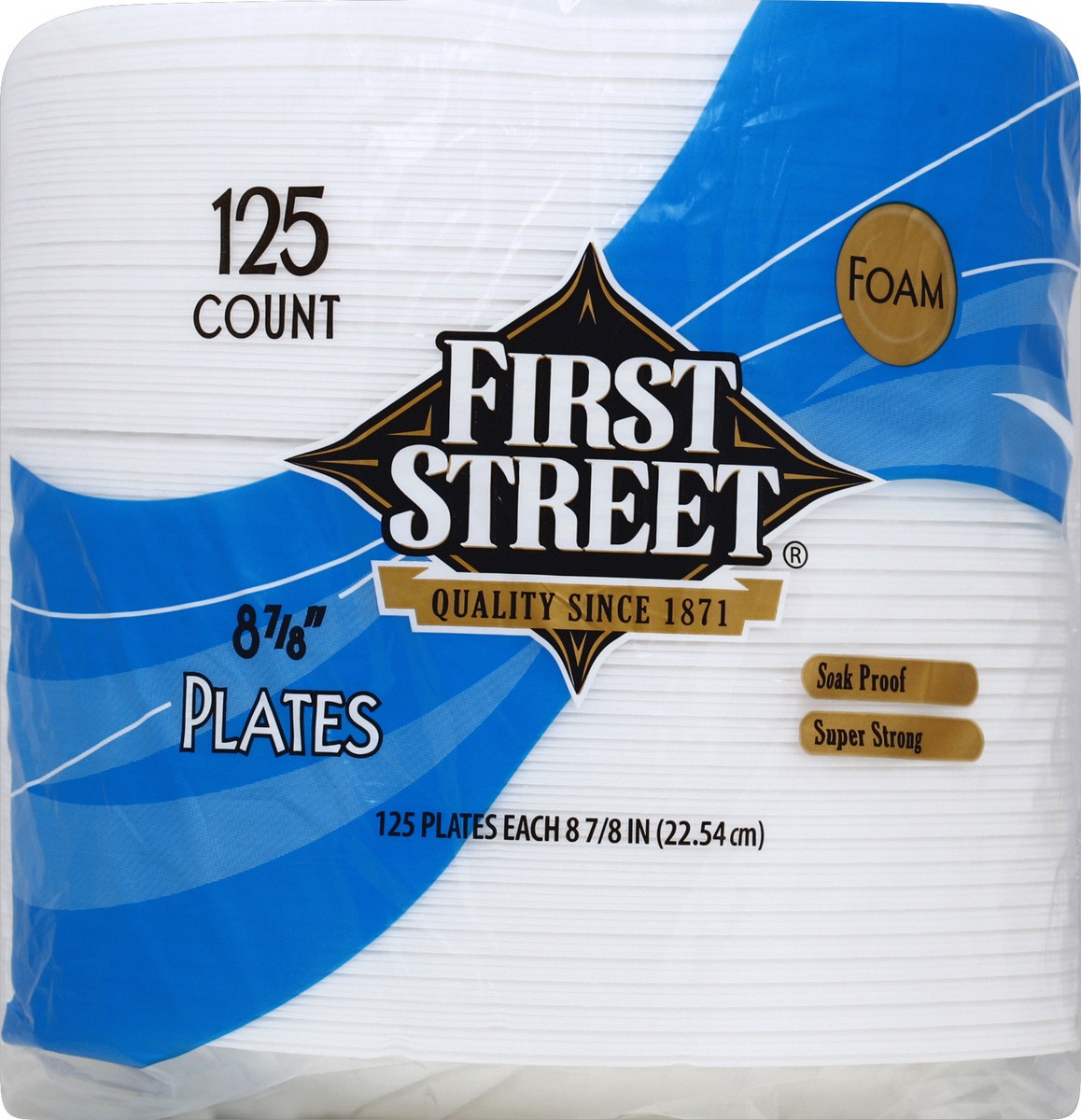 slide 2 of 6, First Street 8 7/8 Foam Plates, 125 ct
