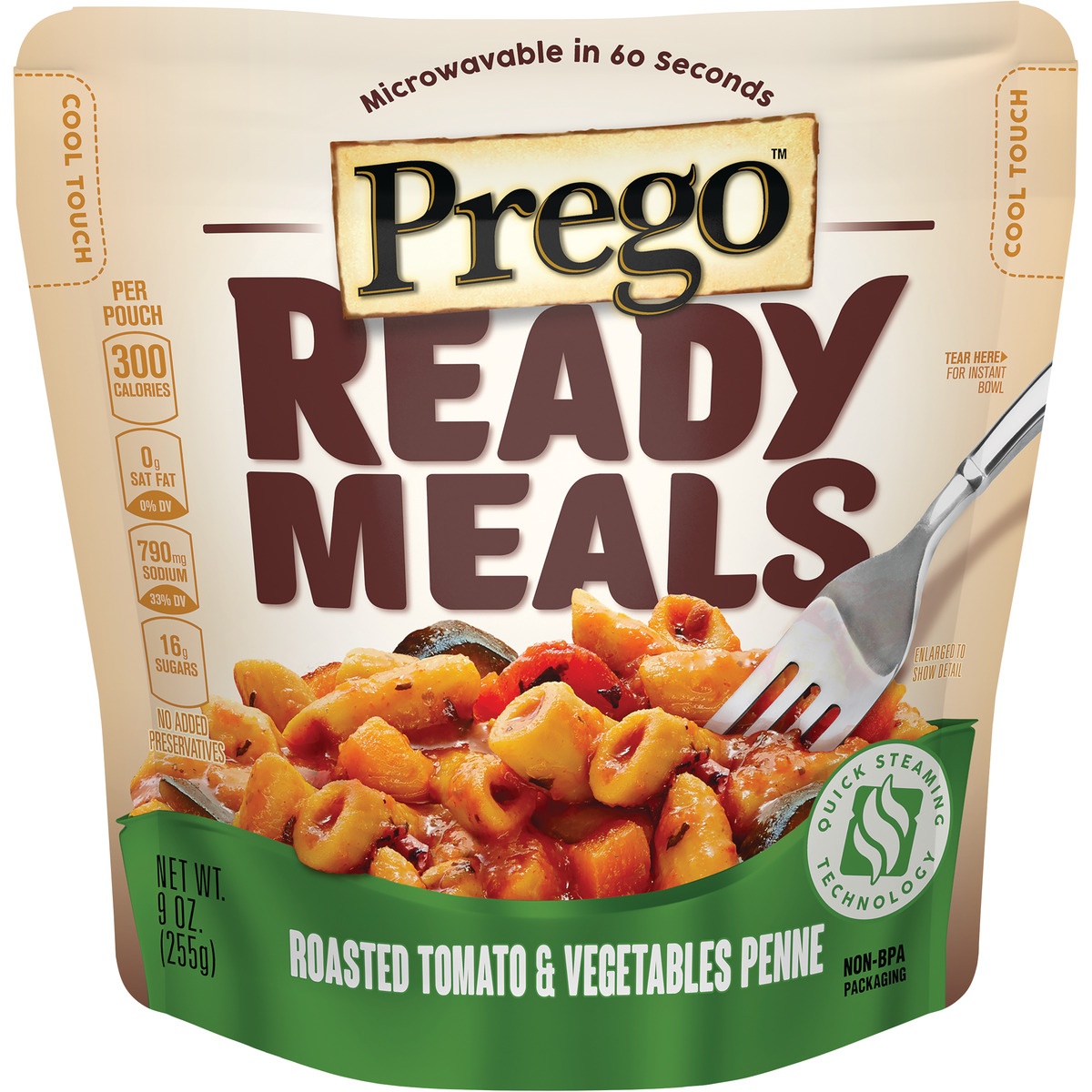 slide 1 of 1, Prego Ready Meals Roasted Tomato & Vegetable Penne, 9 oz