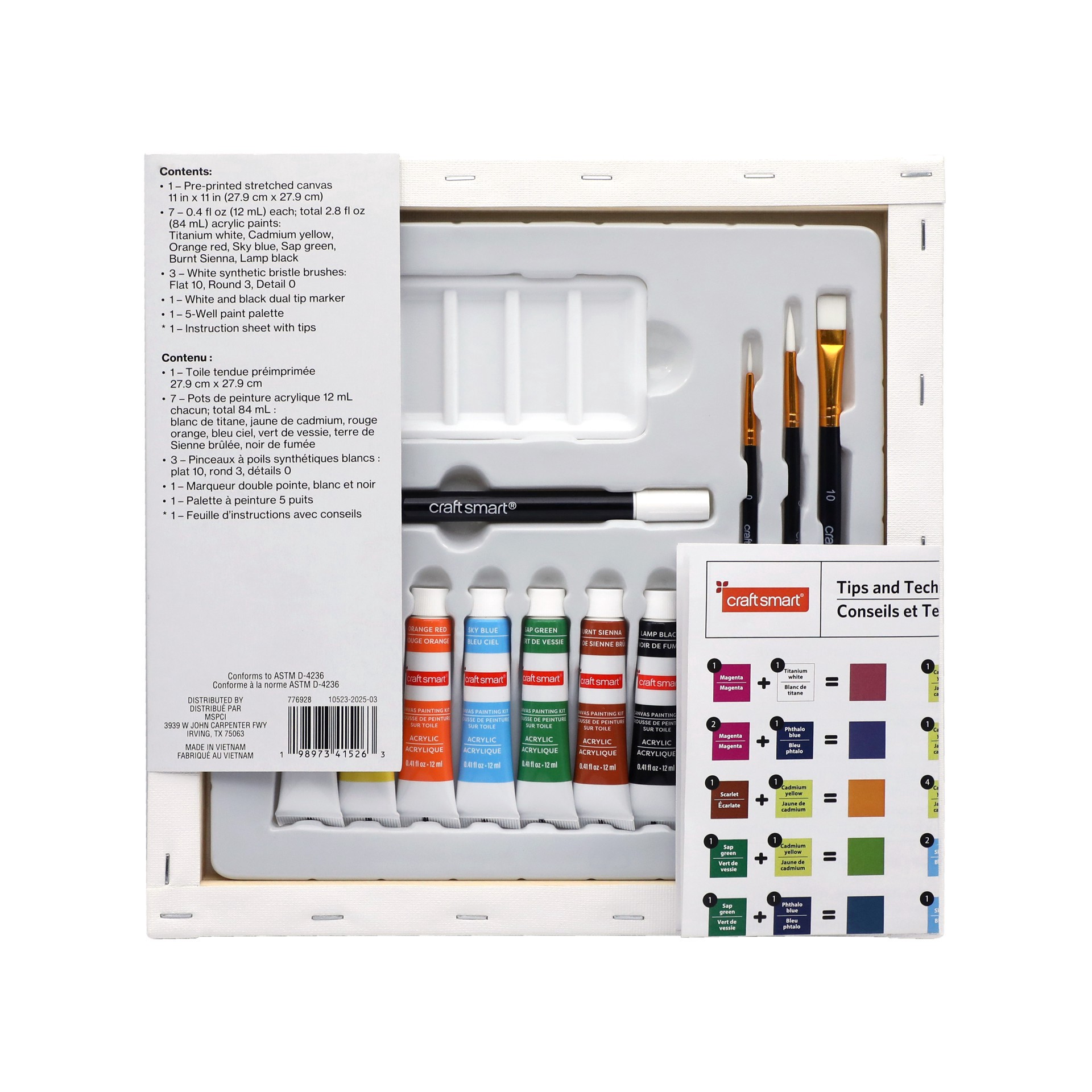 slide 5 of 5, 11" X 11" Trick-Or-Treat Puppy Canvas Painting Kit By Craft Smart, 11 in x 11 in