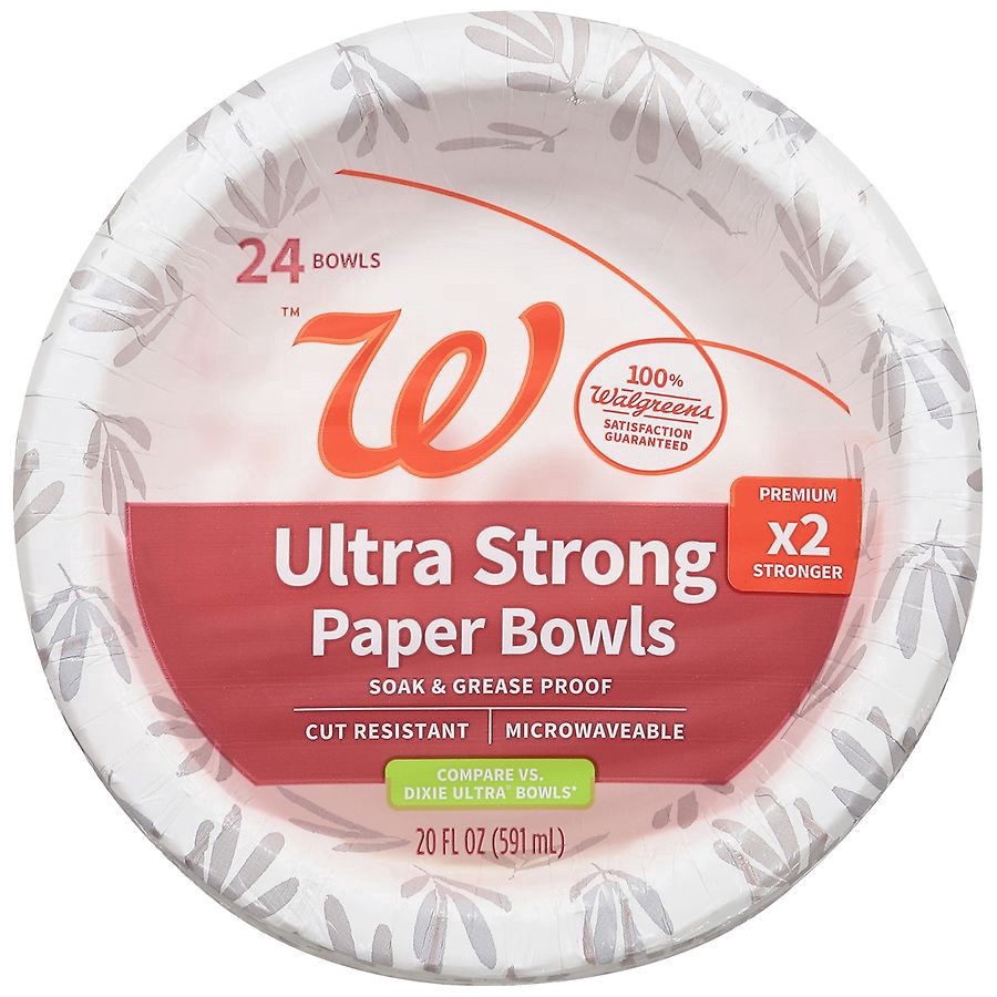 slide 3 of 4, Complete Home Ultra Strong Paper Bowls 20 oz, 24 ct
