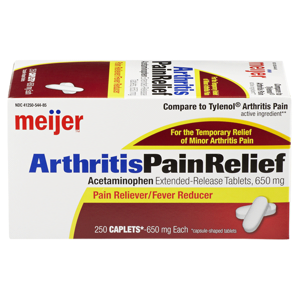 slide 1 of 6, Meijer Arthritis Pain Relief, Acetaminophen Extended-Release, 250 ct