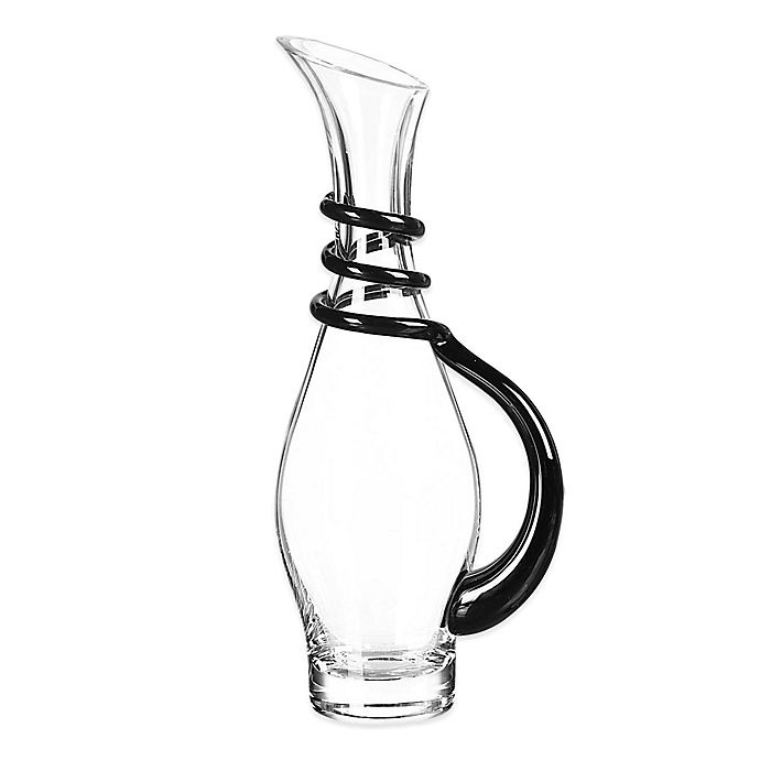 slide 1 of 1, Qualia Ebony Trimmed Glass Pitcher - Clear/Black, 1 ct