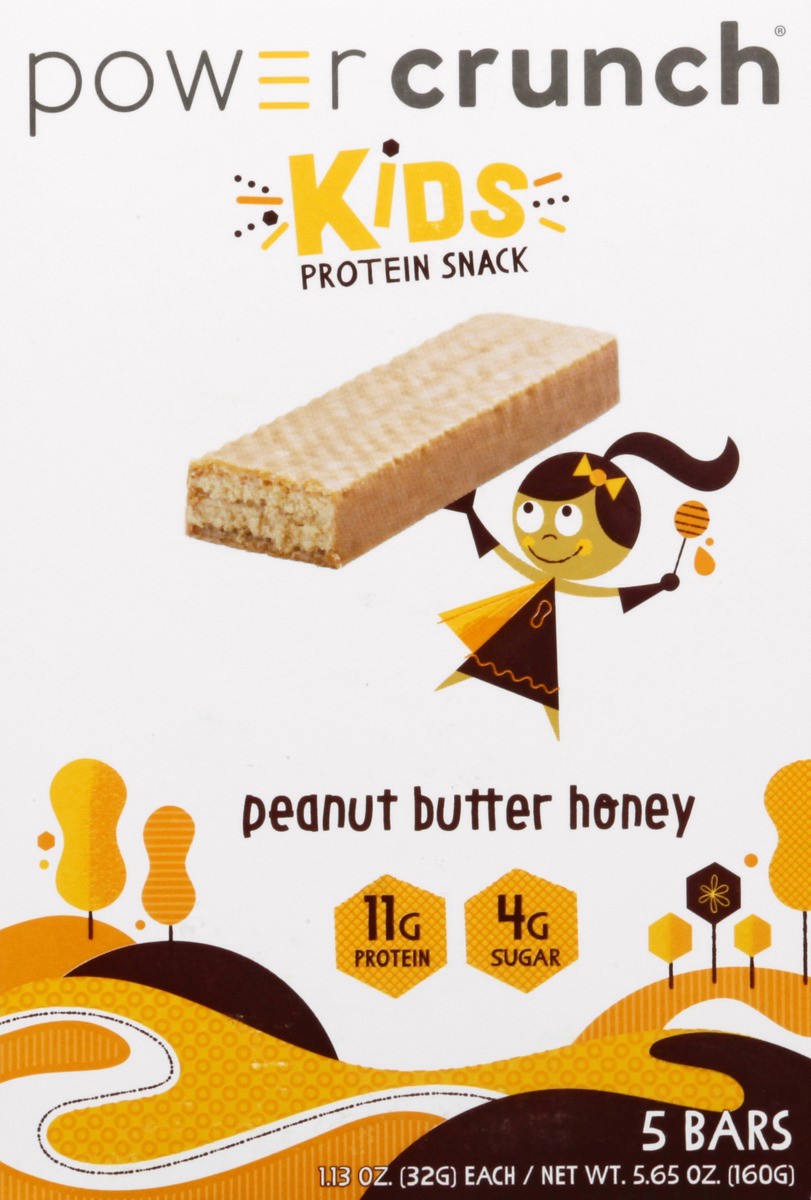 slide 13 of 13, Power Crunch Kids Peanut Butter Honey Protein Snack Bar 5 ea, 5 ct