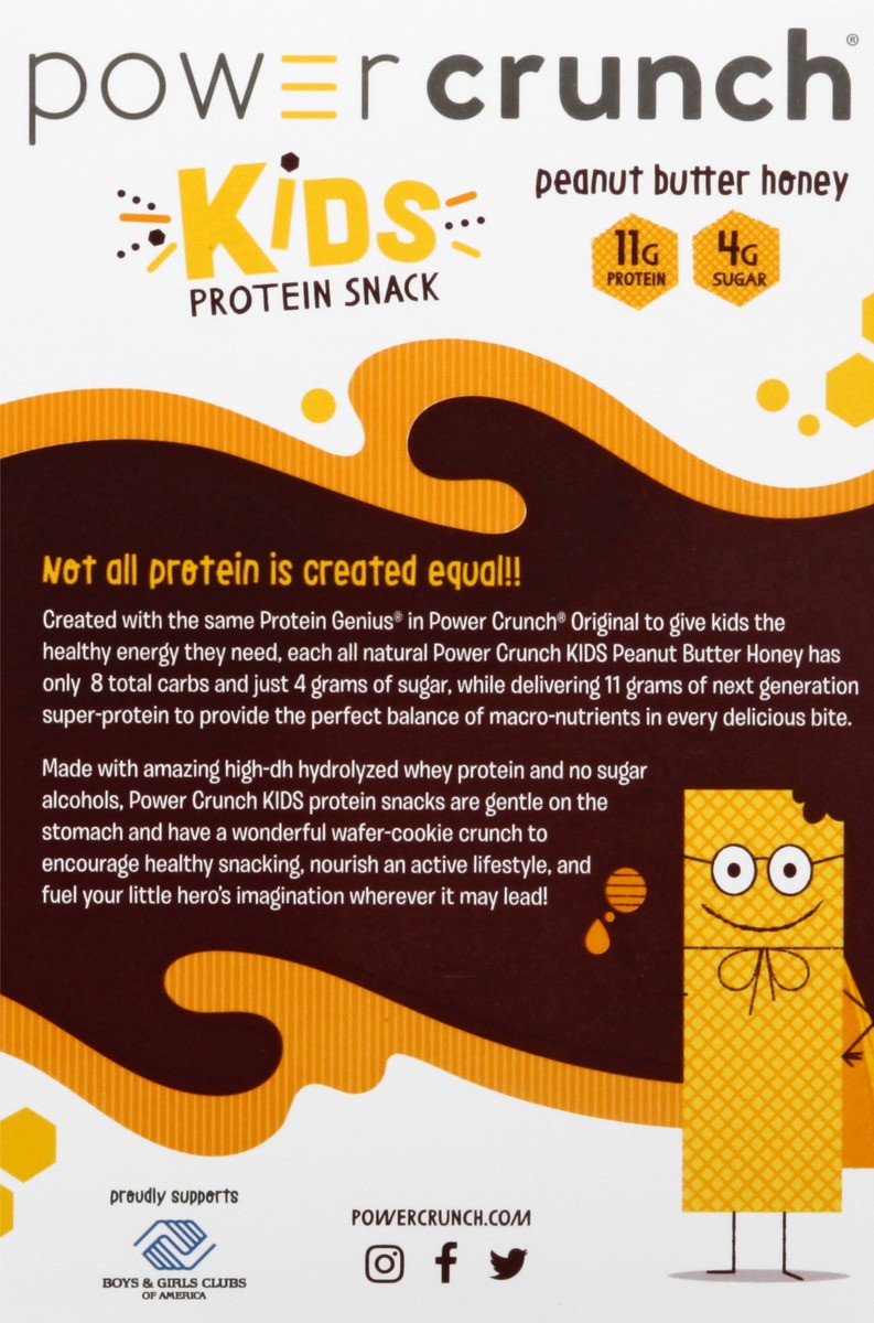 slide 9 of 13, Power Crunch Kids Peanut Butter Honey Protein Snack Bar 5 ea, 5 ct