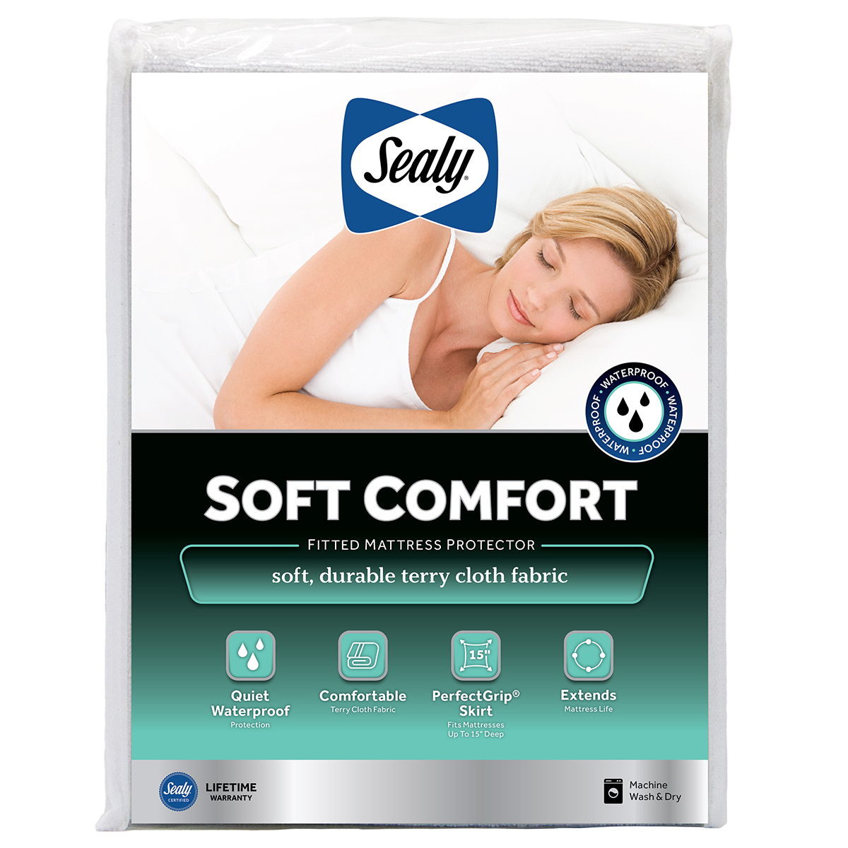 slide 1 of 17, Sealy Soft Comfort Mattress Protector, Full, 1 ct