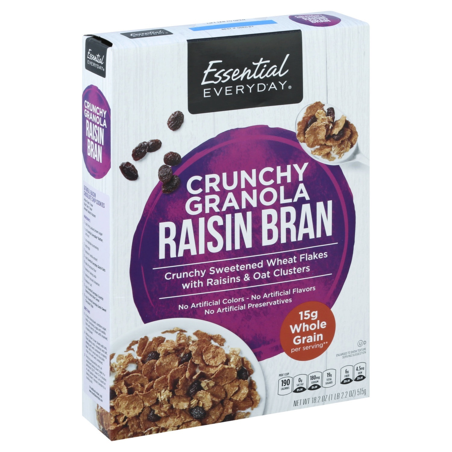 slide 1 of 1, Essential Everyday Crunchy Granola Raisin Bran, 18.2 oz