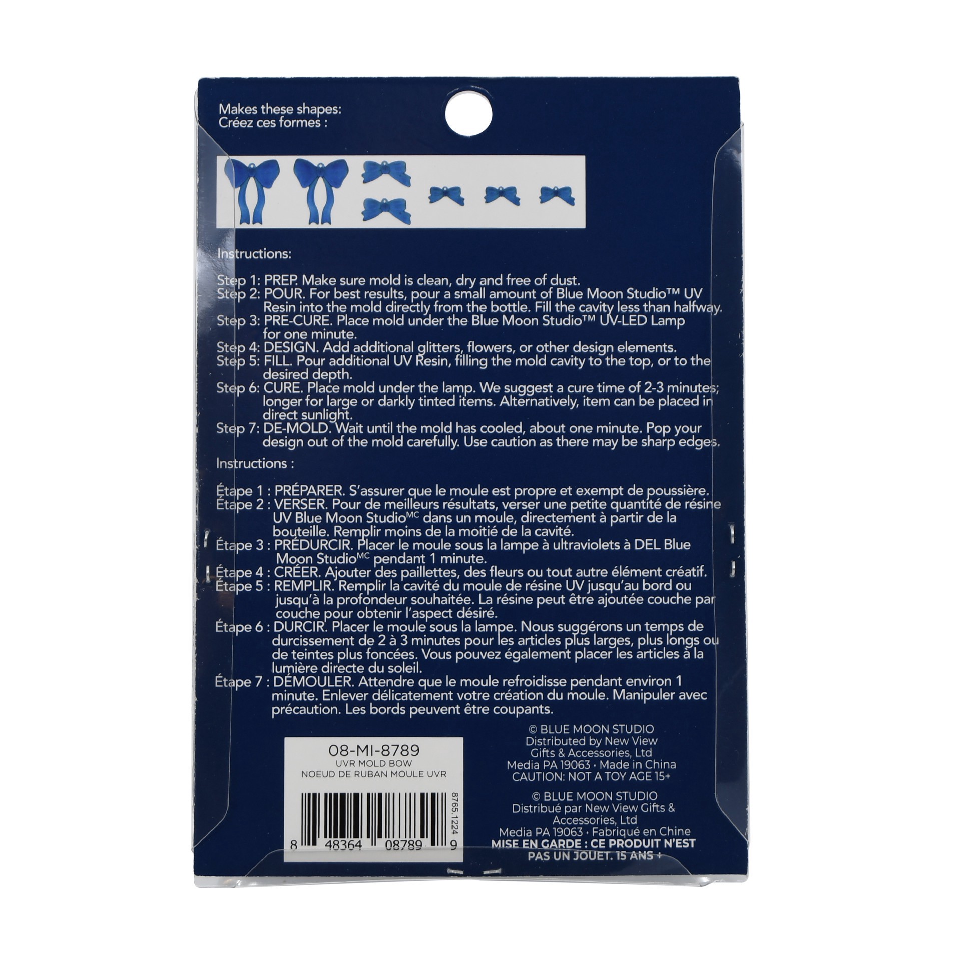 slide 2 of 5, Blue Moon Studio Uv Resin Craft Bows Mold, 3.15 in x 3.54 in x 0.47 in