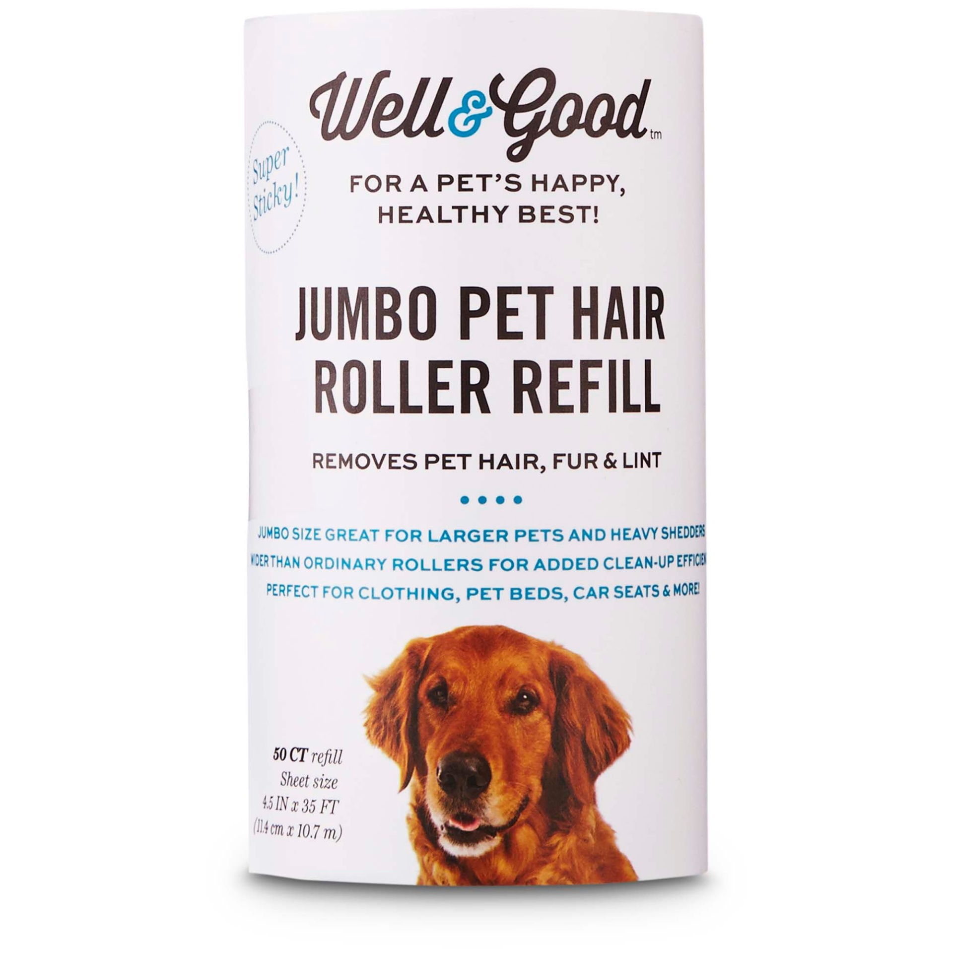 slide 1 of 1, Well & Good Jumbo Pet Hair Roller Refill, jumbo