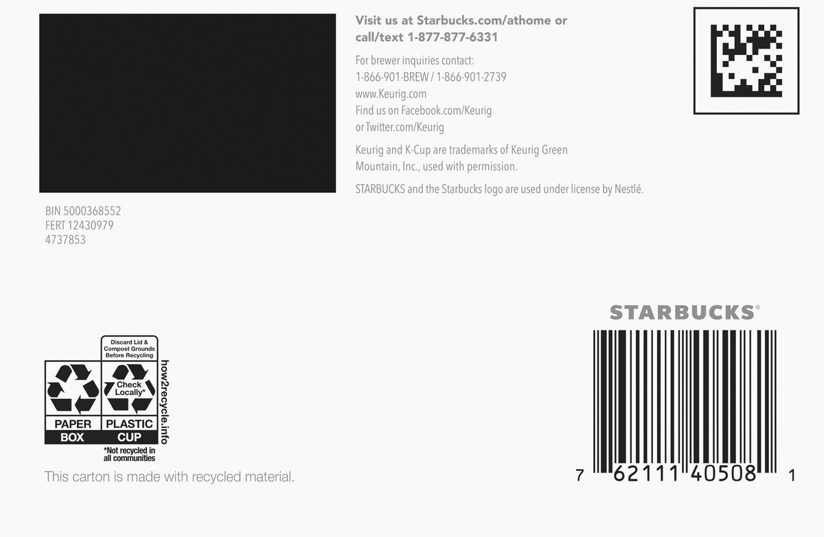 slide 8 of 8, Starbucks Coffee K-Cup Pods, Maple Pecan Flavored Coffee, Naturally Flavored, 100% Arabica, 1 box (10 pods), 3.7 oz