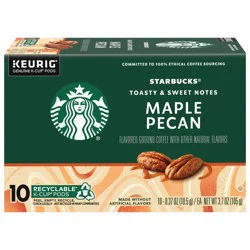 Starbucks K-Cup Pods Ground Maple Pecan Coffee 10 - 0.37 oz Pods