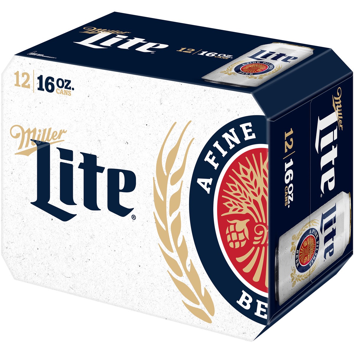 slide 7 of 7, Miller Lite American Light Lager Beer, 4.2% ABV, 12-pack, 16-oz beer cans, 384 oz