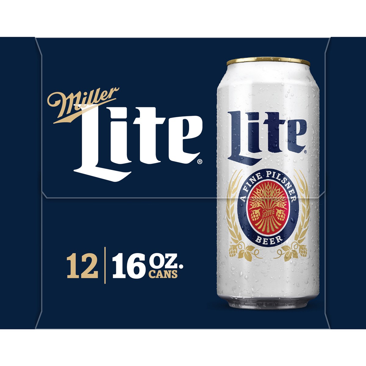 slide 5 of 7, Miller Lite American Light Lager Beer, 4.2% ABV, 12-pack, 16-oz beer cans, 384 oz