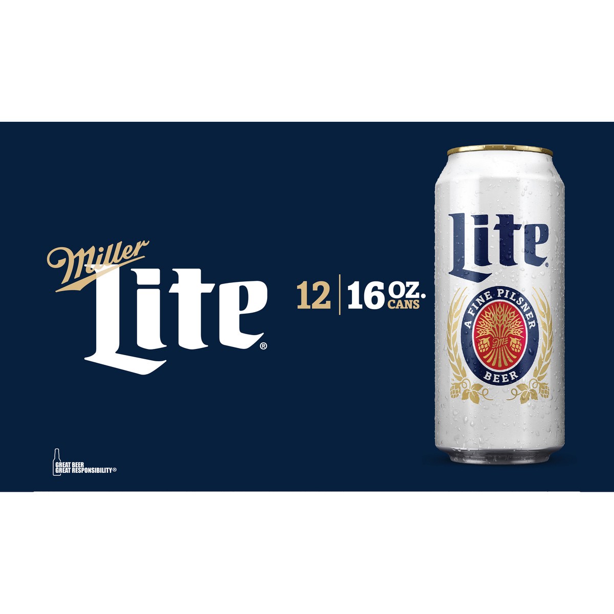 slide 6 of 7, Miller Lite American Light Lager Beer, 4.2% ABV, 12-pack, 16-oz beer cans, 384 oz