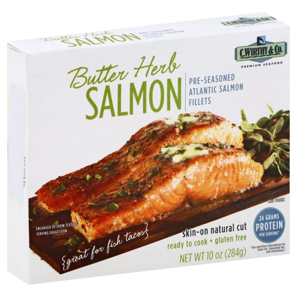 slide 1 of 1, C.Wirthy & Co. Butter Herb Atlantic Salmon Fillets, 10 oz