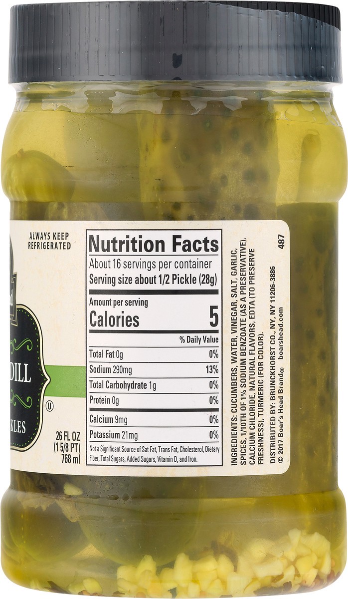 slide 8 of 9, Boar's Head Kosher Dill Whole Pickles, 26 oz